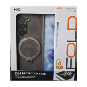 Coque Samsung Galaxy Z Fold 6 en Cuir avec Support Grey