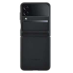 Coque en cuir Samsung Galaxy Z Flip 4 Noir