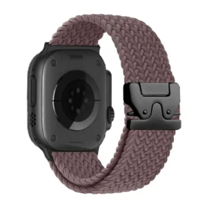 Bracelet Apple Watch Nylon Tressé Réglable Violet fumé
