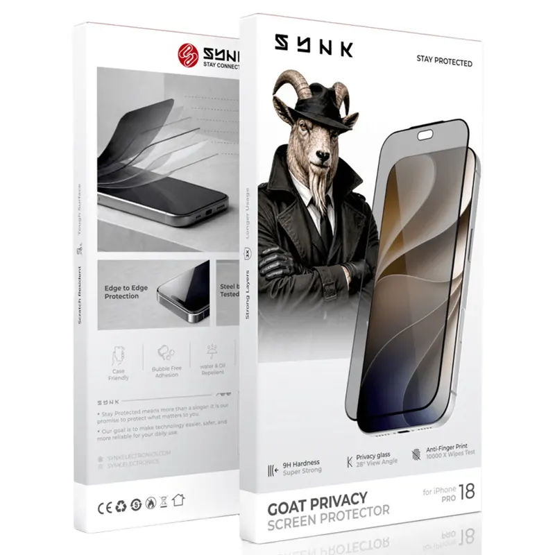 Protection d’écran verre privé anti-espion pour iPhone 18 Pro
