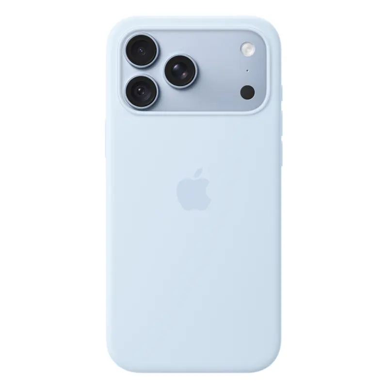 Coque iPhone 18 Pro Max en silicone Apple avec MagSafe Bleu Ciel