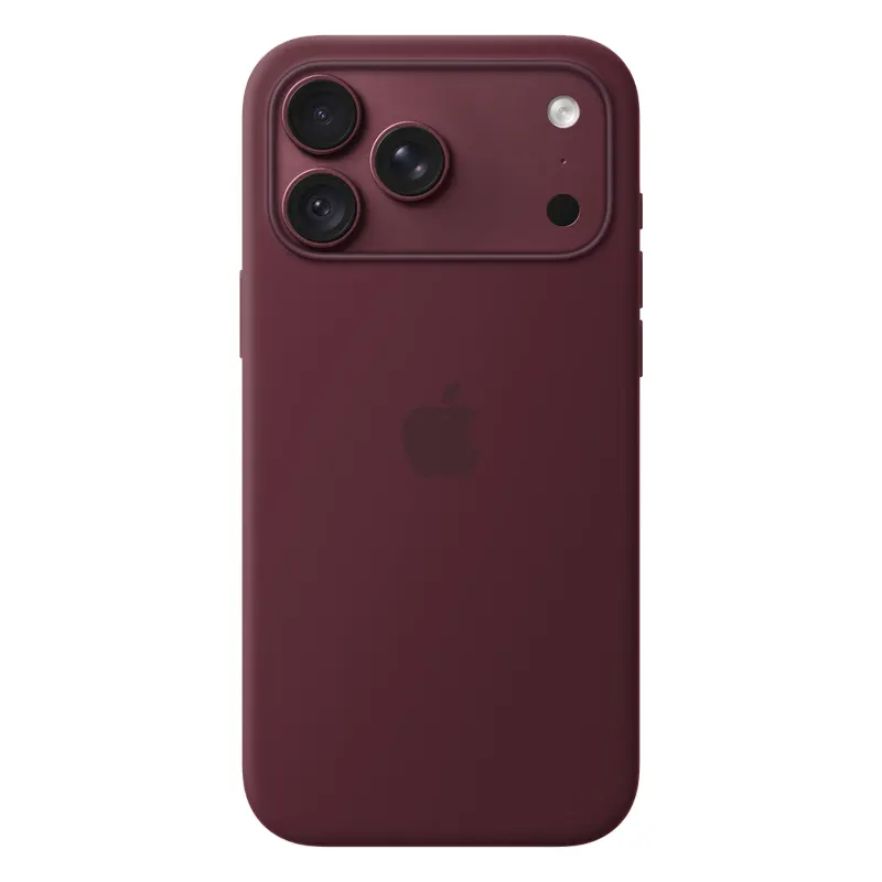 Coque iPhone 18 Pro Max en silicone Apple avec MagSafe Bordeaux