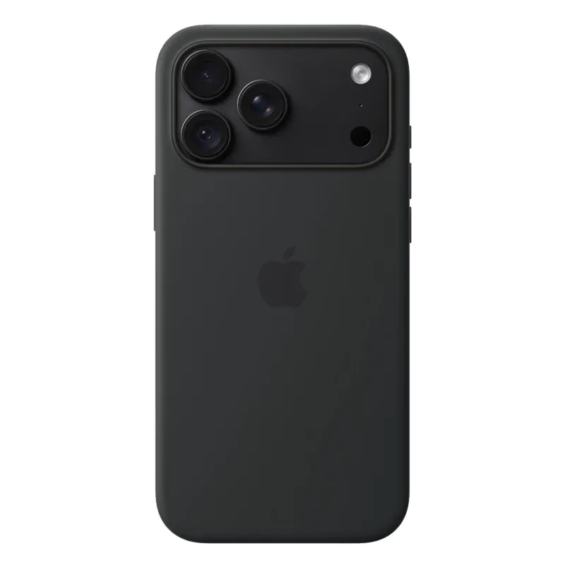 Coque iPhone 18 Pro Max en silicone Apple avec MagSafe Noir
