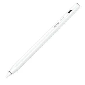 Stylet Acefast V2 blanc pour iPad avec fixation magnétique et recharge USB-C.